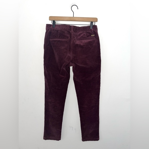 BARBOUR Essential Maroon Purpleish Cord Chinos Size 4 - Picture 10 of 14